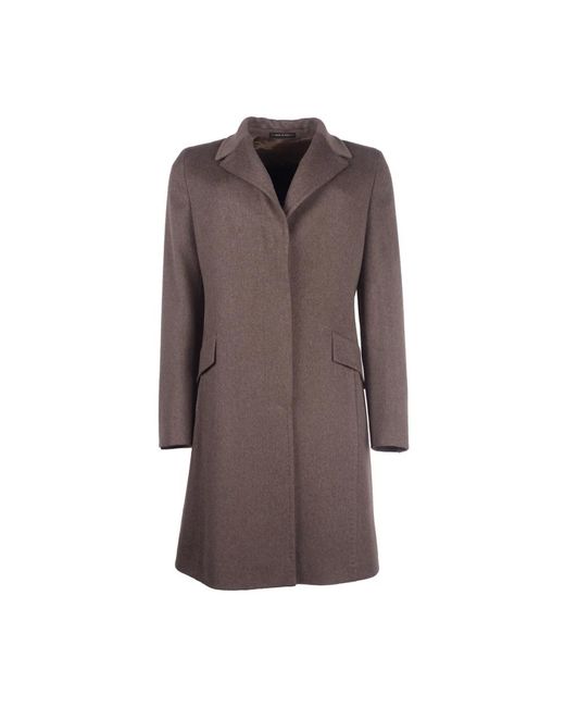 Cappotto in lana marrone - chiusura a bottoni nascosta di Loro Piana in Brown
