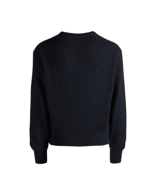 Bally Gerippter Strickpullover Mit Logo-Patch in Blue für Herren