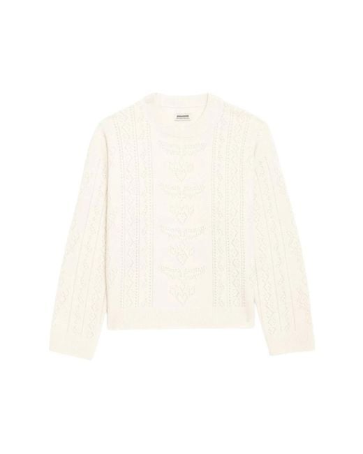 Zadig & Voltaire White Round-Neck Knitwear
