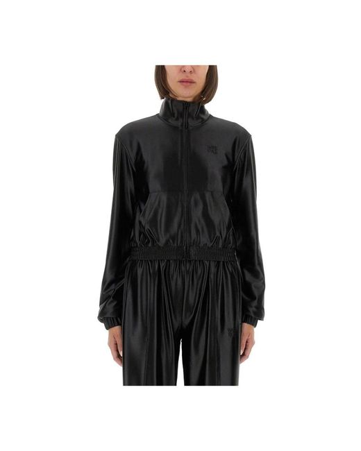 Alexander Wang Shrunken Zip-Up Jacket in het Black