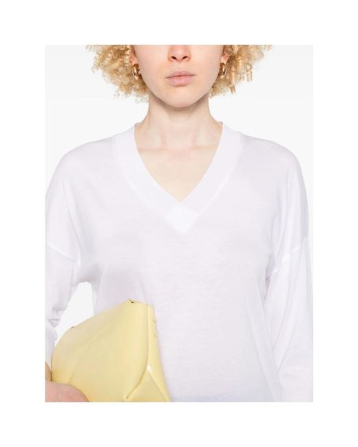 Herno White V-Neck Knitwear
