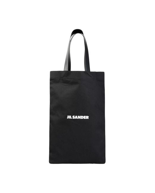 Jil Sander Schwarze shopper-tasche mit logo-verzierung in Black für Herren