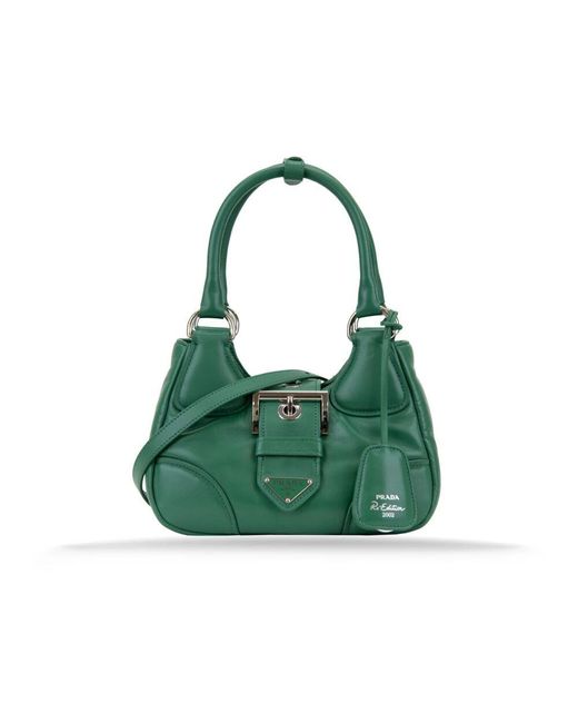 Prada Green Gesteppte Ledertasche