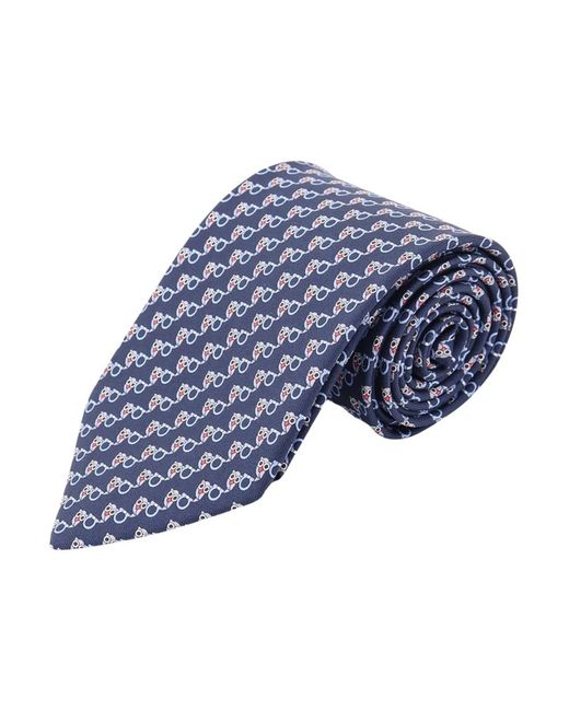 Ferragamo Uilprint Zijden Stropdas in het Blue voor heren