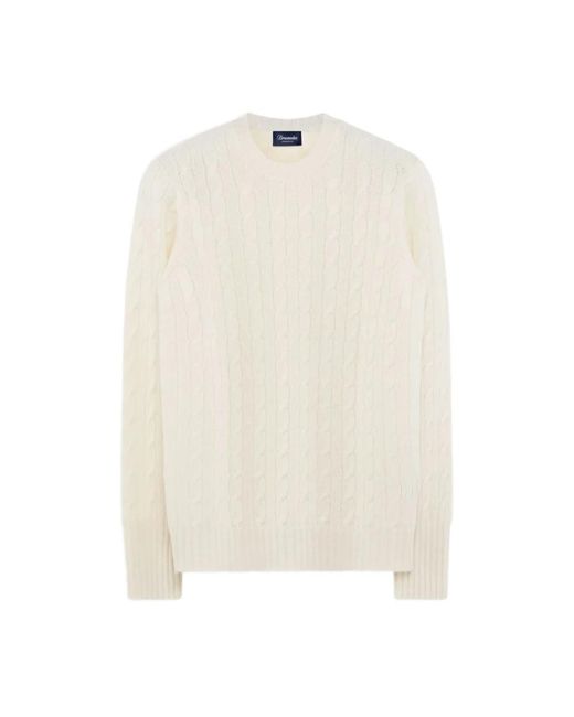 Drumohr White Round-Neck Knitwear for men