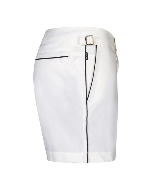 Tom Ford Weißer badeanzug ss24 front zip in White für Herren