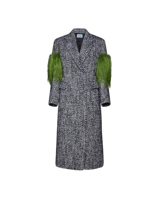 Prada Gray Single-Breasted Coats