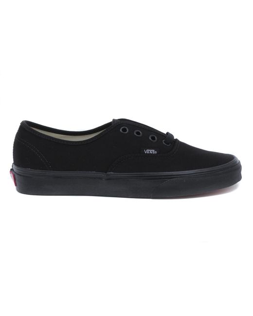 Vans Leer Sneakers Authentic Black Black - Lyst