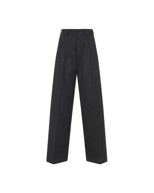 Maison Margiela Blue Dark Melange Cotton Pants