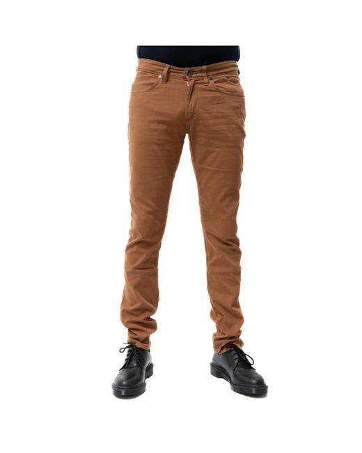 Jeckerson Brown Slim-Fit Jeans for men