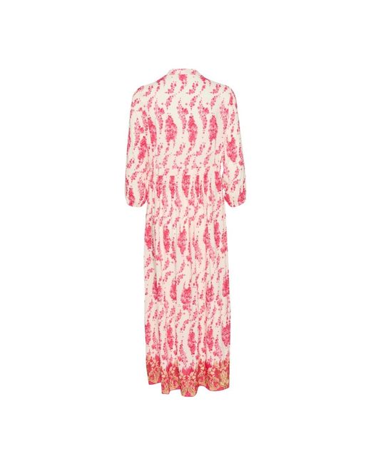 Cream Pink Midi Dresses