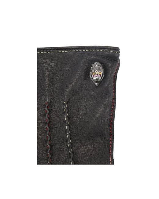 Kurt Geiger Accessoires ,Zwart ,Leer Eagle Leather Gloves in het Black