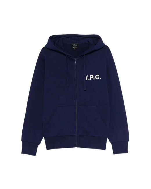 A.P.C. Blue Zip-Throughs for men