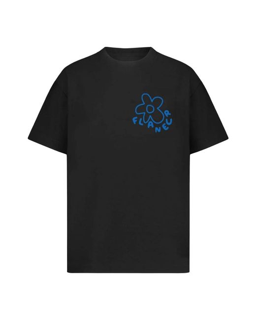 flâneur Blüte Schwarzes T-Shirt in Black für Herren