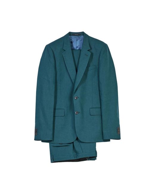 Paul Smith Kostuums ,Groen ,Linnen Groen Linnen Pak Soho Stijl in het Blue voor heren