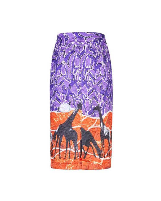 Stella Jean Purple Midi skirts