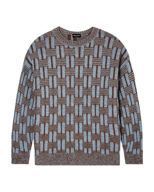 Giorgio Armani Men's Gray Round-Neck Knitwear - Main Image