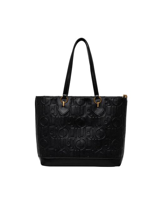 Liu Jo Black Schwarze umhängetasche mit goldenen details