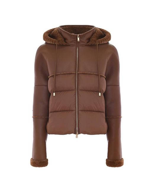 Kocca Brown Kurze jacke mit teddy-details