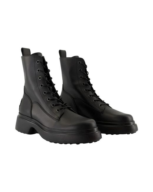 Tod's Schoenen ,Zwart ,Leer Zwarte Leren Enkellaarzen in het Black