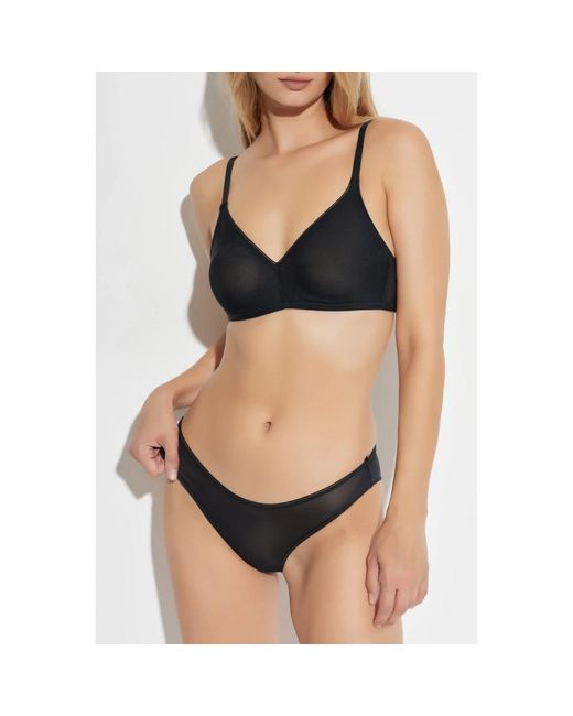 Hanro Ondergoed ,Zwart ,Tweed Smooth Illusion Collection Bh in het Black