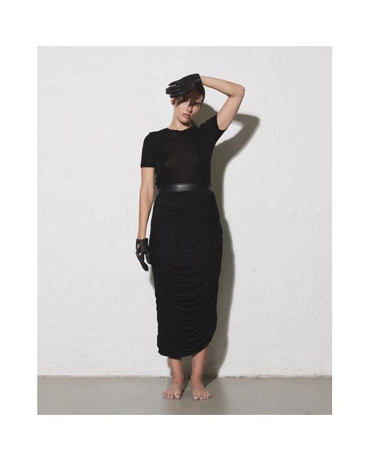 Envelope Black Midi Skirts