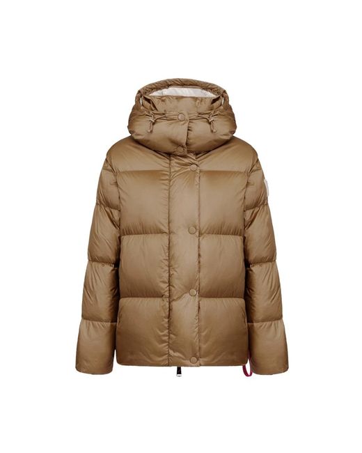 AFTER LABEL Jassen ,Bruin ,Nylon Glanzende Nylon Kipnuk Pufferjas in het Brown