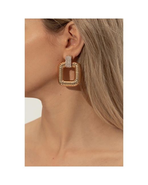 Self-Portrait Earrings in het Metallic