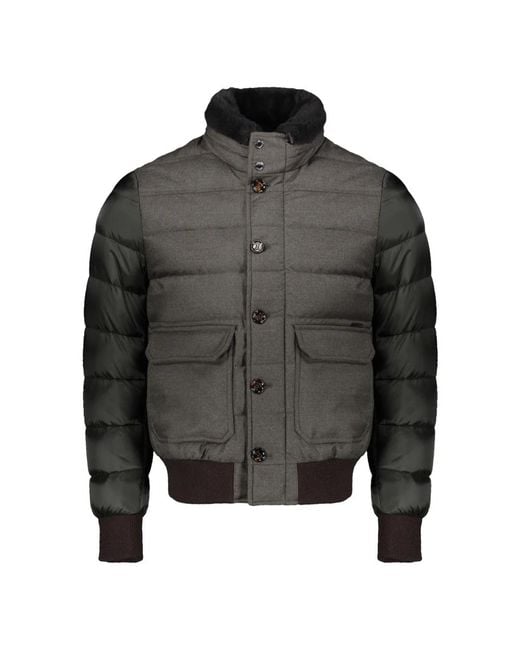 Moorer Bomberjack Met Shearling Kraag in het Gray voor heren