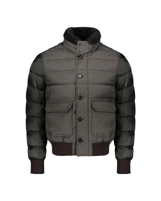 Moorer Bomberjack Met Shearling Kraag in het Gray voor heren