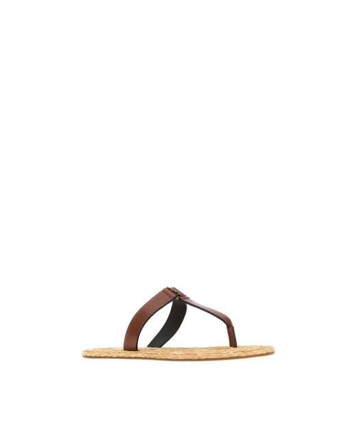 Saint Laurent Brown Flip Flops