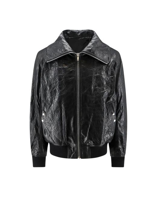 Rick Owens Black Leather Jackets for men