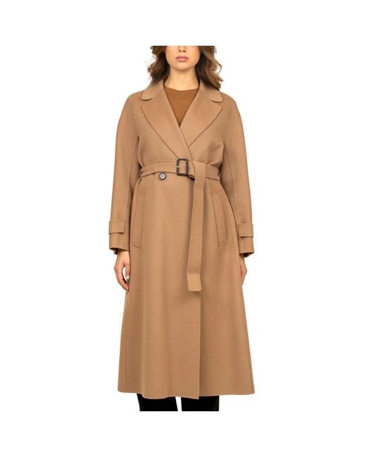 Max Mara Brown Kamelwollmantel doppelreihig handgefertigt