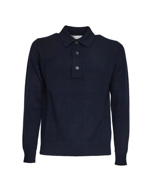 FILIPPO DE LAURENTIIS Blue Round-Neck Knitwear for men