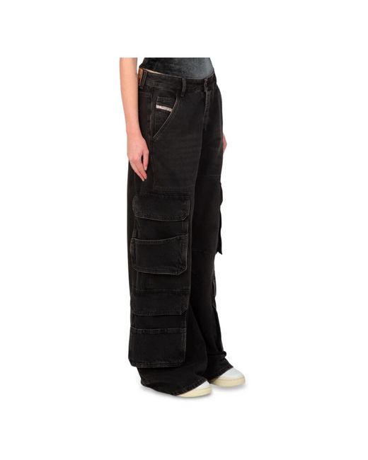 Jeans > wide jeans DIESEL en coloris Black