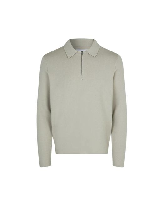 Samsøe & Samsøe Eco-freundlicher polo pullover mit reißverschluss in Gray für Herren
