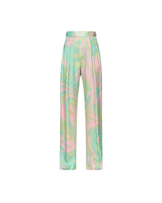Pinko Green Straight Trousers