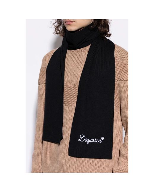 DSquared² Wollschal Mit Gesticktem Logo in Black für Herren