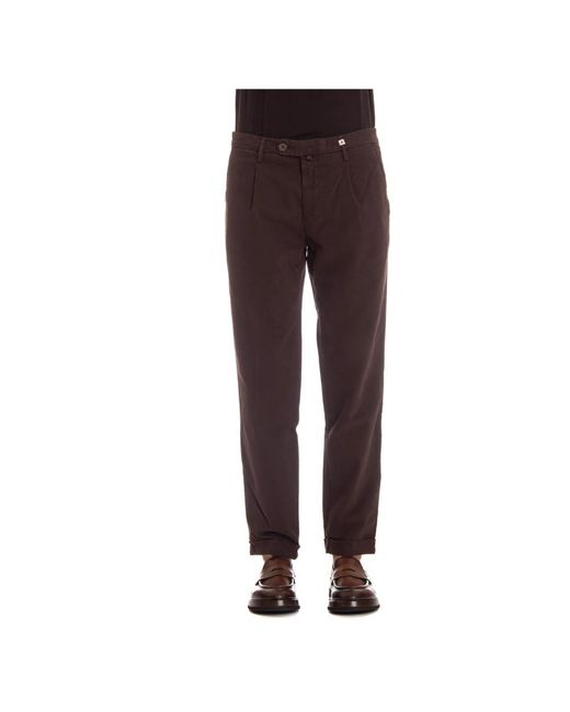 Myths Brown Straight Trousers for men