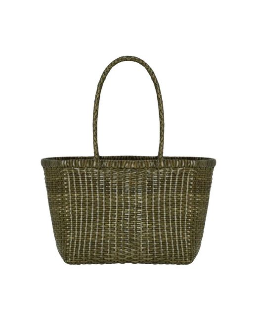 Dragon Diffusion B Weave Small Basket Bag in het Green