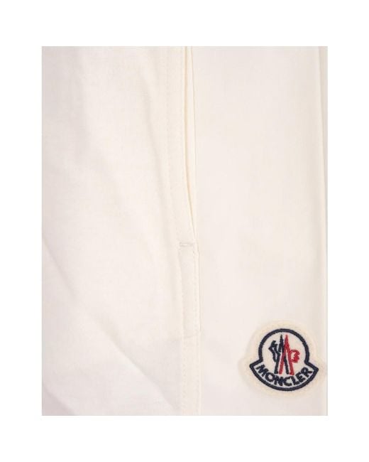 Moncler White Weißes jersey-logo-patch-elastischer bund
