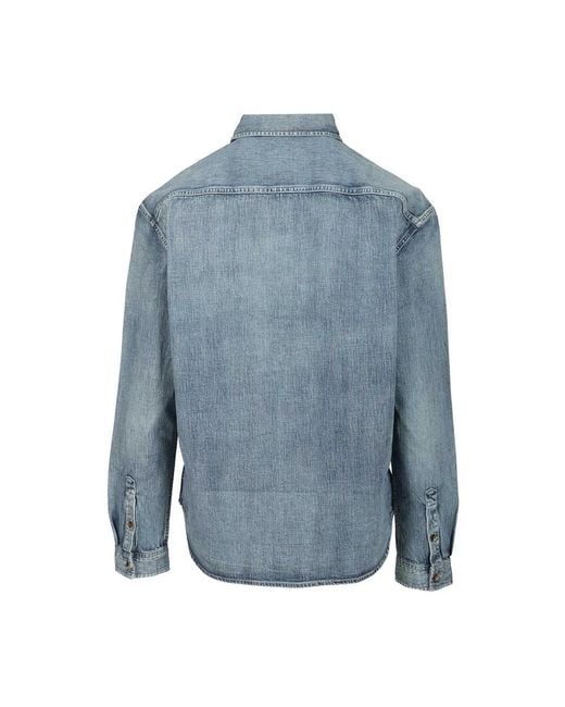 Saint Laurent Blue Denim Shirts for men
