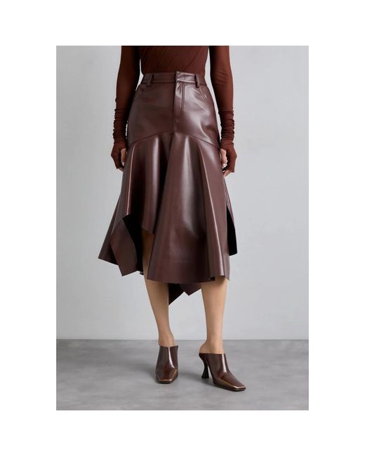 Philosophy Di Lorenzo Serafini Red Leather Skirts
