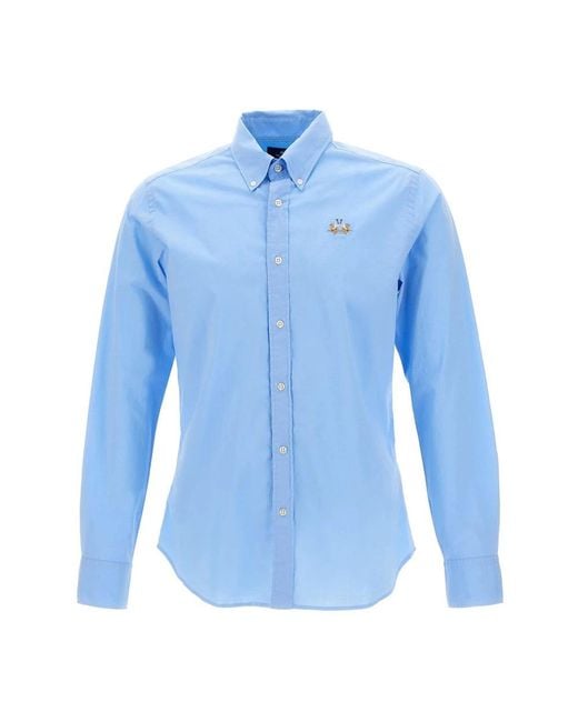 La Martina Blue Casual Shirts for men