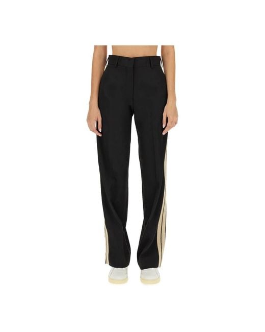 Palm Angels Black Straight Trousers