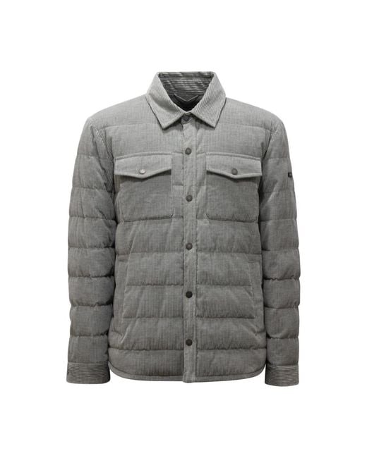 Peserico Jassen ,Grijs ,Ribfluwelen Donsjas, Model R52177 in het Gray voor heren
