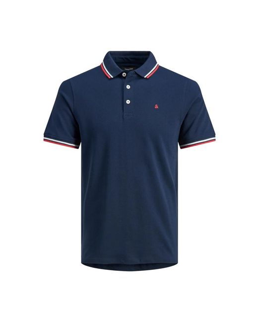 Jack & Jones Casual polo shirt mit v-ausschnitt in Blue für Herren