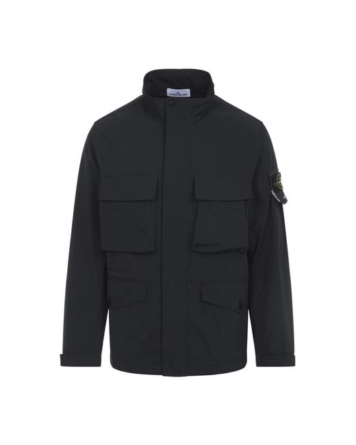 Stone Island Jassen ,Zwart ,Field Jacket in het Blue voor heren