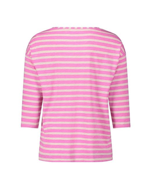 Betty Barclay Pink Geringeltes shirt mit seitenschlitzen