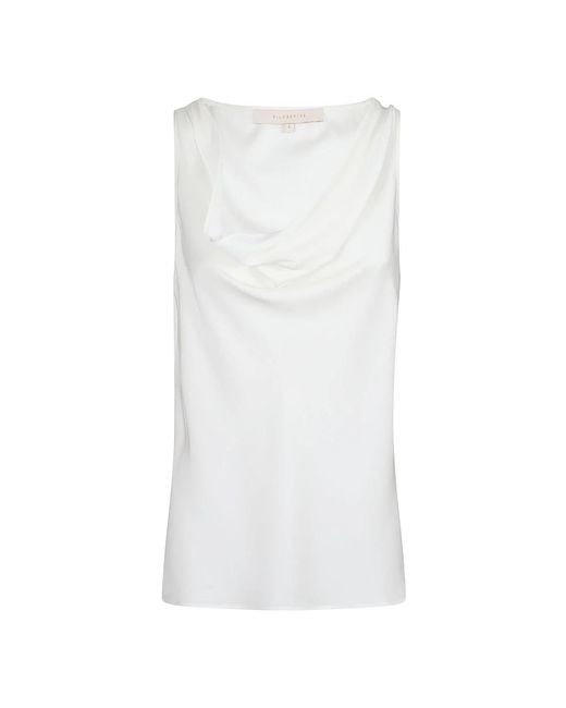 Silk95five White Sleeveless Tops